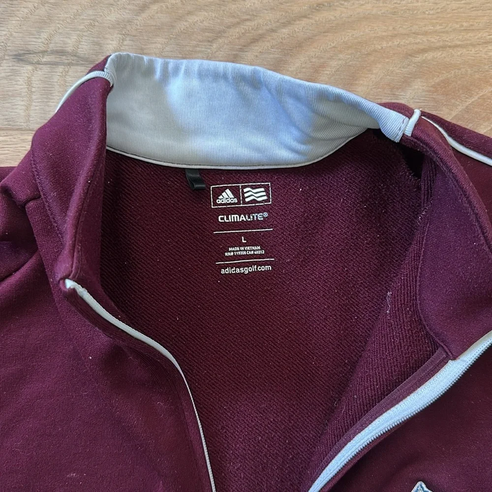 Colorado Avalanche NHL hockey 1/4 zip maroon golf sweater by Adidas men's size L
